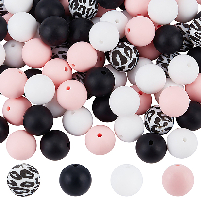 100Pcs Silicone Beads, Round