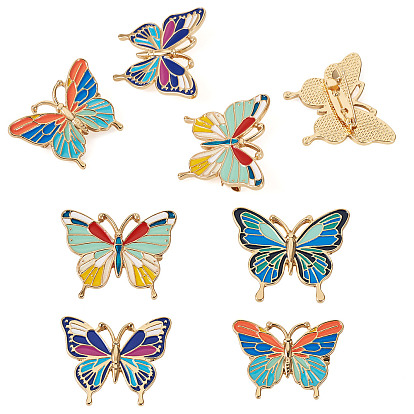 4 шт. 4 цвета бабочки эмалевые булавки, броши из сплава для одежды рюкзака