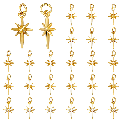 24 латунные подвески шт., с прыжковых колец, Полярная звезда