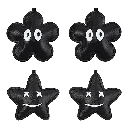 4 шт. 2 стили подвески из искусственной кожи, цветок и звезда