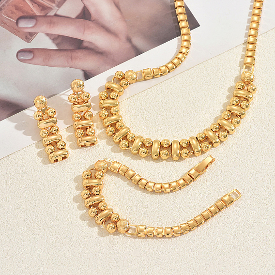 Комплекты из сплава ожерелья, браслета и серег для женщин