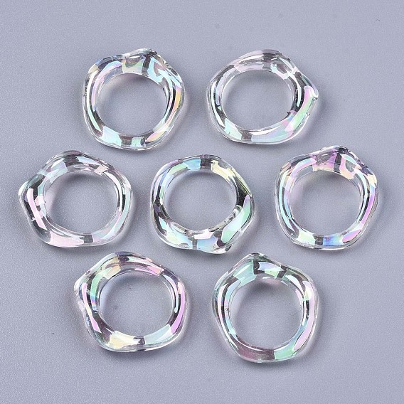 Transparent Acrylic Linkings Rings, AB Color, Ring