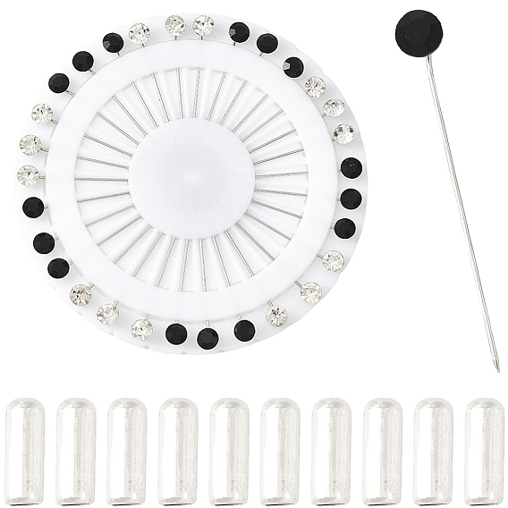 1 набор железных брошей со стразами, с 10шт. латунной фурнитурой для броши, английские булавки для шитья без зацепок для женских украшений, шалей, свадебных украшений