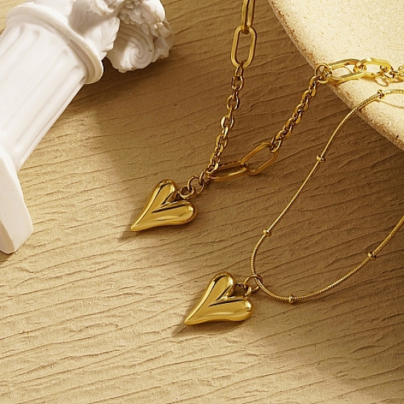 304 подвесные из нержавеющей стали ожерелья, сердце