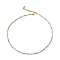 Minimalist Brass Gold-plated Commuter Short Necklace Collarbone Chain with Pearl Chain Splicing