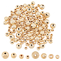 140Pcs Long-Lasting Plated Brass Beads, Textured Beads, Round
