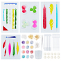 DIY Earring Makings, with Pendant Silicone Molds, Iron Jump Rings & Earring Hooks, Nail Glitter Sequins, Plastic Stirring Rod & Pipettes & Measuring Cup, Latex Finger Cots, Tweezers