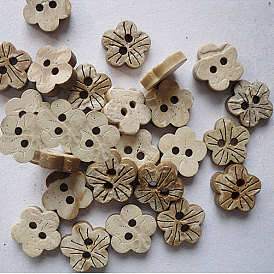 Blossom Buttons for Kids, Coconut Button, 10mm