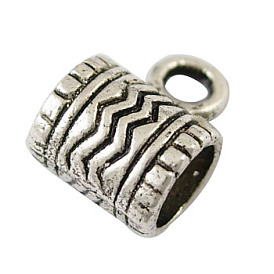 Tibetan Style Alloy Tube Bails, Loop Bails, Bail Beads, Cadmium Free & Lead Free, Column