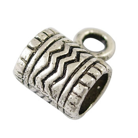 Tibetan Style Alloy Tube Bails, Loop Bails, Bail Beads, Cadmium Free & Lead Free, Column