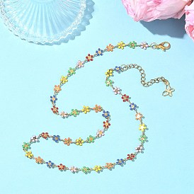 304 Женские цепочки из нержавеющей стали с эмалированными разноцветными звеньями в виде подсолнухов