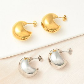 304 серьги-гвоздики из нержавеющей стали для женщин, луна