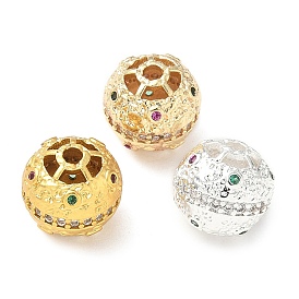 Латунные микро проложить кубического циркония бусы, долговечный, круглые