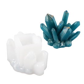 Moldes de silicona de racimo de cristal de bricolaje, moldes de resina, para resina uv, fabricación de joyas de resina epoxi