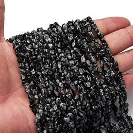 Природные снежинка обсидиан бисер нитей, самородки