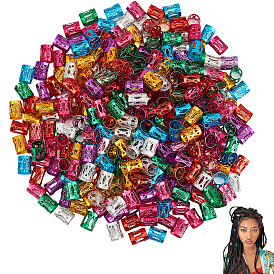 300 pcs aluminium dreadlocks perles décoration de cheveux, poignets de cheveux