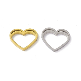 304 Stainless Steel Linking Rings, Mirror Finish, Double Heart