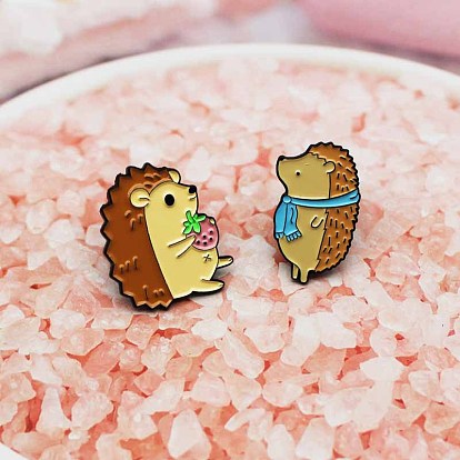 Cute Hedgehog with Strawberry Pin - Fashionable Friend Badge