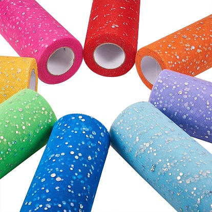 Glitter Sequin Deco Mesh Ribbons, Tulle Fabric, Tulle Roll Spool Fabric For Skirt Making