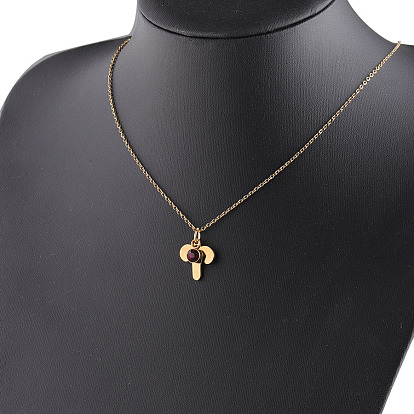 Rhinestone Constellation Pendant Necklace, Stainless Steel Jewelry for Women, Golden