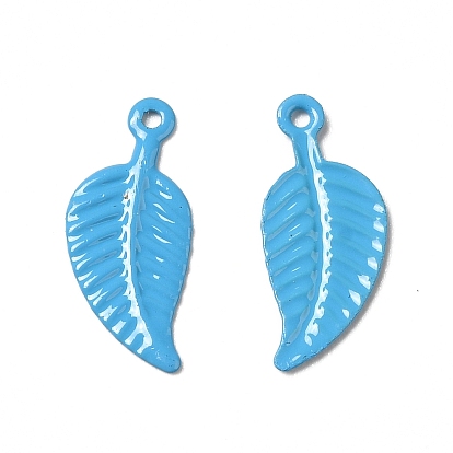 Spray Painted 201 Stainless Steel Charms, Leaf Charm