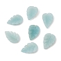 Natural Amazonite Carved Pendants, Leaf Charms