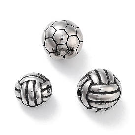 304 Stainless Steel Beads, Sport Ball, Volleyball & Football