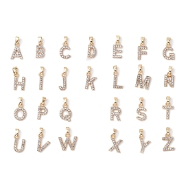 26шт. сплав с подвесками из хрустальных страз, Письмо ~ Z