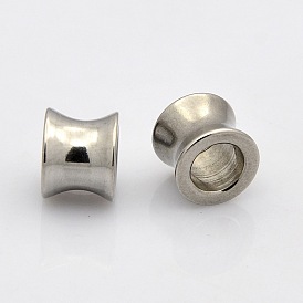 Column 304 Stainless Steel Large Hole Beads