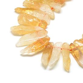 Natural Citrine Beads Strands, Top Drilled Beads, Rectangle