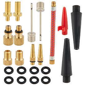 SUPERFINDINGS 2 Sets Bicycle Brass & Stainless Steel Accessories, for Standard Pump or Air Compressor