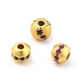 Латунные микро проложить кубического циркония бусы, долговечный, стойки покрытие, круглые