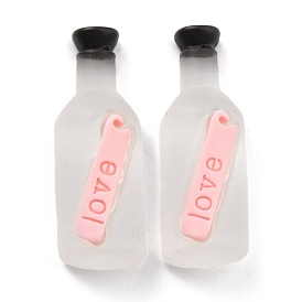 Translucent Resin Cabochons, Ocean Theme, Drift Bottle with Word love