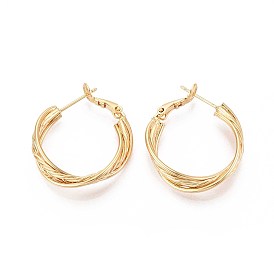 Серьги-кольца из латуни с закрученными концами, без никеля 