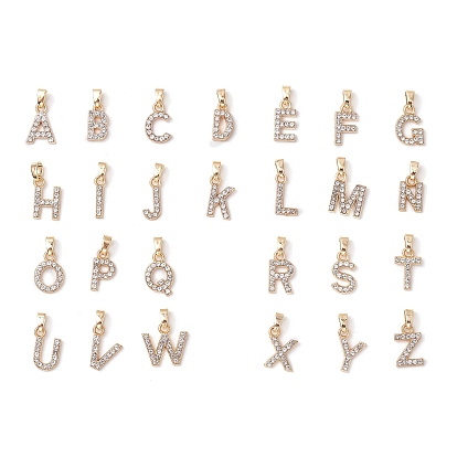 26шт. сплав с подвесками из хрустальных страз, Письмо ~ Z