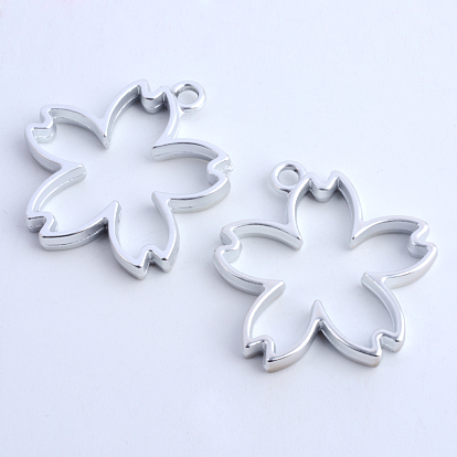 Матовая стойка из сплава сакура, подвески с открытой спиной, для diy уф смолы, эпоксидная смола, Прессованные цветочные украшения, без кадмия, без никеля и без свинца, 31.5x30x3.5 мм, отверстие : 2.8 мм