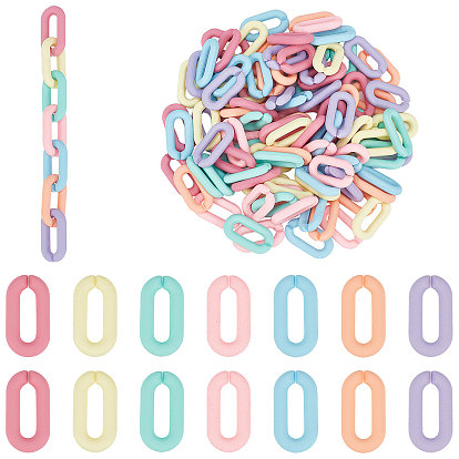 140шт 7 цвета акриловое U-образное открытое соединительное кольцо, соединитель быстрой ссылки, овальные, для изготовления ювелирных цепочек из скрепок