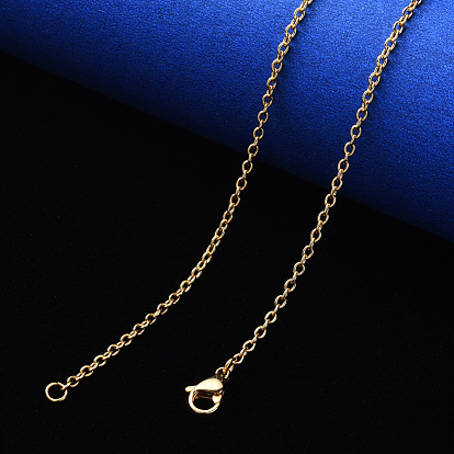 304 Stainless Steel Cable Chain Necklace, with Lobster Claw Clasp