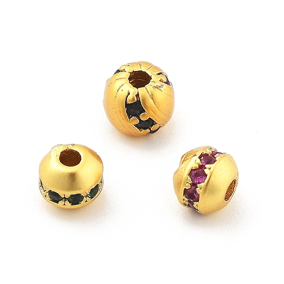 Латунные микро проложить кубического циркония бусы, долговечный, стойки покрытие, круглые