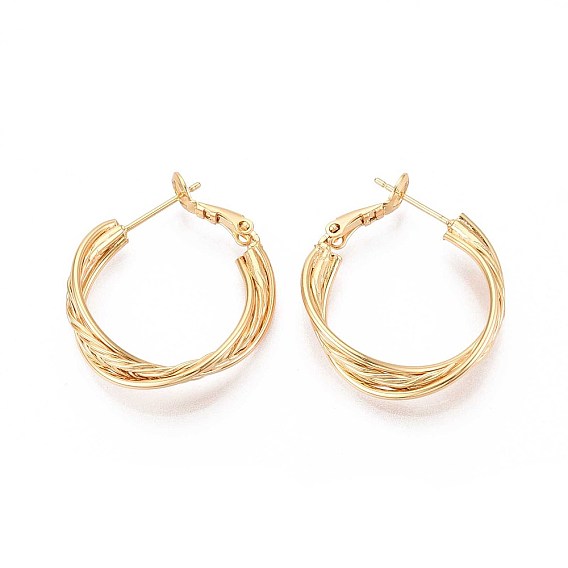 Серьги-кольца из латуни с закрученными концами, без никеля 