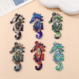 Handmade Lampwork Pendants, Sea Horse