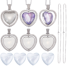 Наборы для изготовления ожерелий своими руками, включая 304 цепочки из нержавеющей стали, подвески из сплава с кабошонами и стеклянные кабошоны