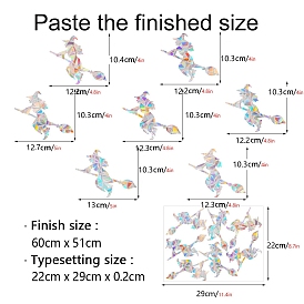 Электростатические наклейки на окна ведьмы, радужной призмы, наклейки из ПВХ против столкновений, для окон, стеклянные двери, украшения для зеркал