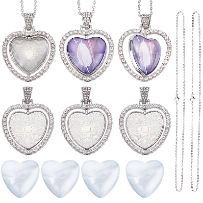 Наборы для изготовления ожерелий своими руками, включая 304 цепочки из нержавеющей стали, подвески из сплава с кабошонами и стеклянные кабошоны