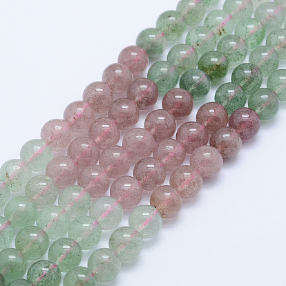 Природного кварца клубники нитей бисера, круглые