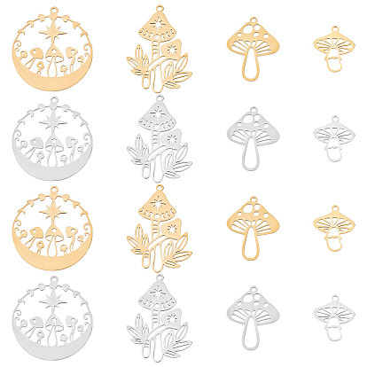 16шт 8 стиль 201 и 304 подвески из нержавеющей стали, гриб