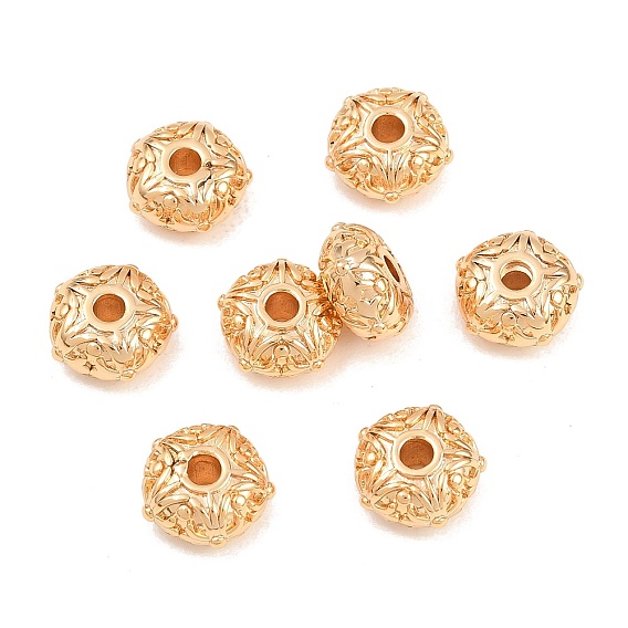 Perles en laiton shegrace, rondelle avec étoile, sans cadmium et sans plomb et sans nickel, plaqué longue durée