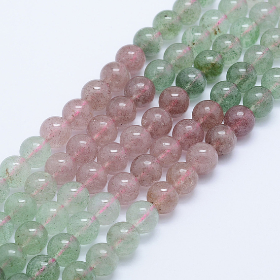 Природного кварца клубники нитей бисера, круглые