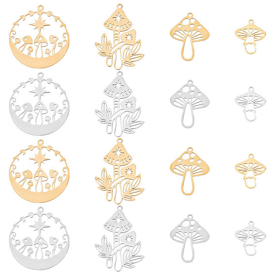 16шт 8 стиль 201 и 304 подвески из нержавеющей стали, гриб