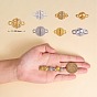 21Pcs 21 Styles Brass Magnetic Clasps, for Necklace Bracelet Jewelry DIY Crafts Making, Heart & Column & Round